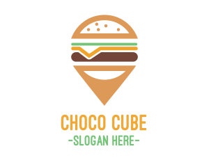 Route - Cheese Burger Pin logo design