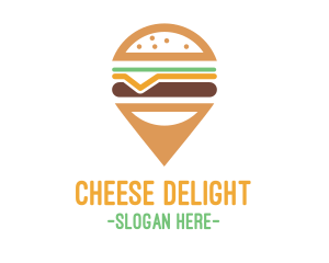 Cheese Burger Pin logo design