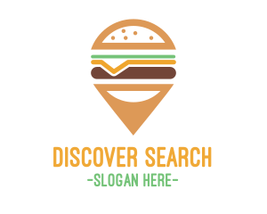 Find - Cheese Burger Pin logo design