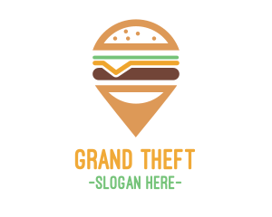 Cheese Burger Pin logo design