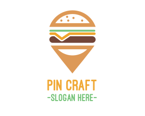 Pin - Cheese Burger Pin logo design