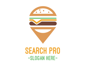 Search - Cheese Burger Pin logo design