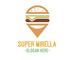 Cheese Burger Pin logo design