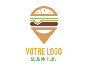 Positioning - Cheese Burger Pin logo design