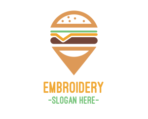 Cheese Burger Pin logo design