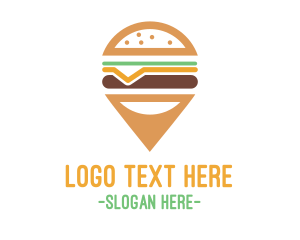 Burger - Cheese Burger Pin logo design