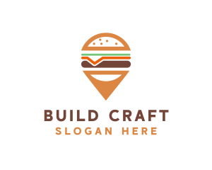 Cheese Burger Pin logo design