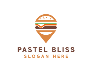 Cheese Burger Pin logo design