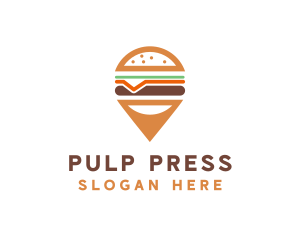 Cheese Burger Pin logo design