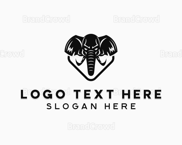 Wild Elephant Animal Logo