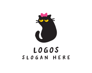 Pet - Pet Cat Ribbon logo design