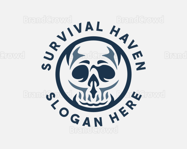 Scary Horror Skull Logo