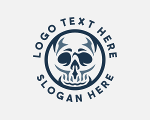 Punk - Scary Horror Skull logo design