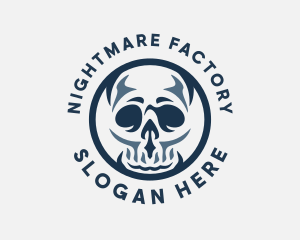 Scary Horror Skull logo design