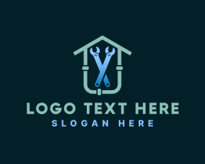 Pipe Wrench - Plumbing Wrench Home logo design