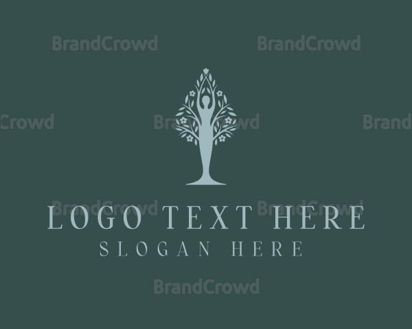 Tree Woman Flower Logo