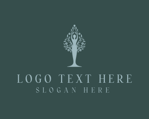Ecology - Tree Woman Flower logo design