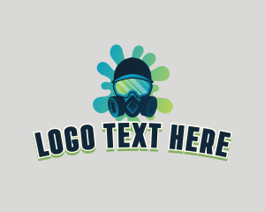 Gas Mask - Gas Mask Paint Splatter logo design