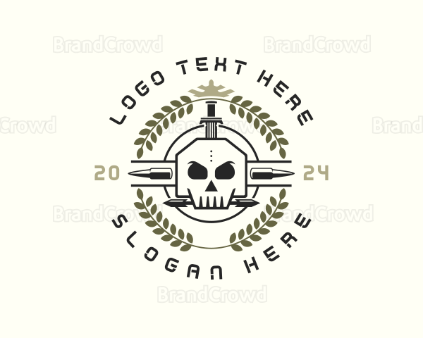 Skull Bullet Sword Logo