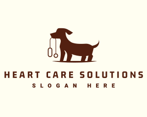 Dachshund Dog Leash logo design