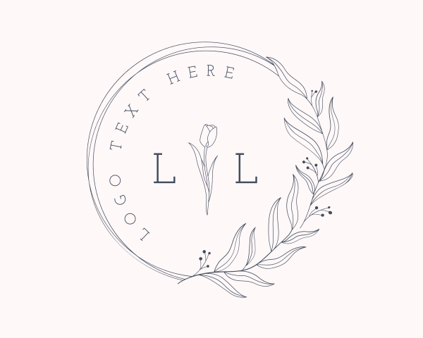 Botanical - Floral Wreath Beauty logo design