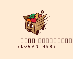 Online Shopping - Food Delivery Cart logo design