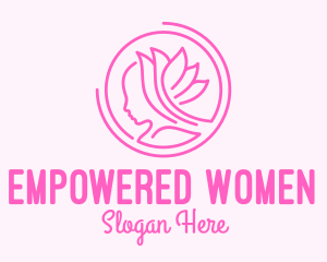 Pink Wellness Beautiful Woman logo design