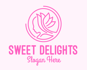 Pink Wellness Beautiful Woman logo design