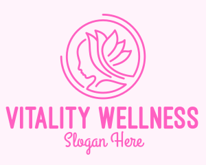 Pink Wellness Beautiful Woman logo design