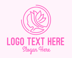 Yoga - Pink Wellness Beautiful Woman logo design