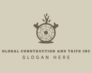 Tradesperson - Wood Log Carpentry logo design