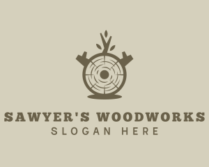 Sawyer - Wood Log Carpentry logo design