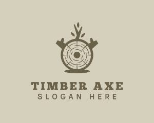 Wood Log Carpentry logo design