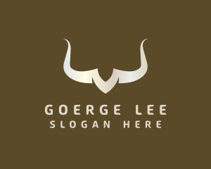 Steakhouse - Silver Cattle Horn logo design