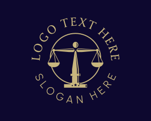 Courtroom - Justice Scale Law Firm logo design