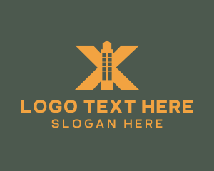 Yellow - Yellow Building Letter X logo design