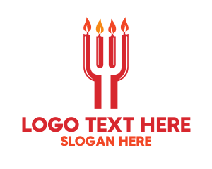 Fire - Red Fork Candles logo design