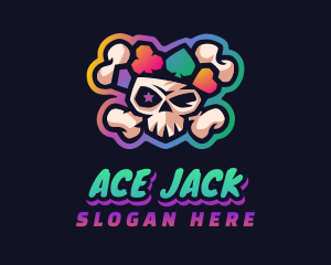 Blackjack - Gaming Casino Skull logo design