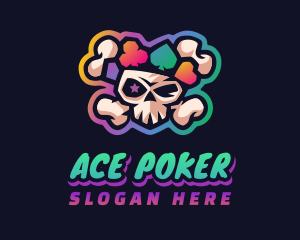 Poker - Gaming Casino Skull logo design