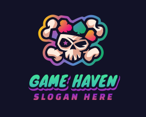 Gaming Casino Skull logo design