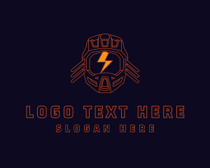 Astronaut - Lightning Energy Helmet logo design