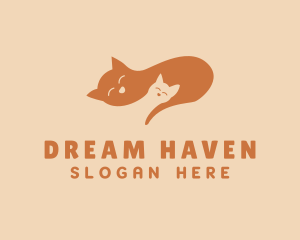 Sleep - Pet Kitten Sleep logo design