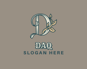 Skincare - Medieval Vine Letter D logo design