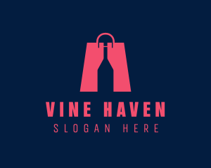 Wine Shopping Bag logo design