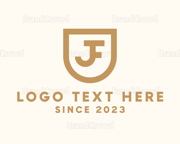 Elegant Shield Banner Letter JF Logo