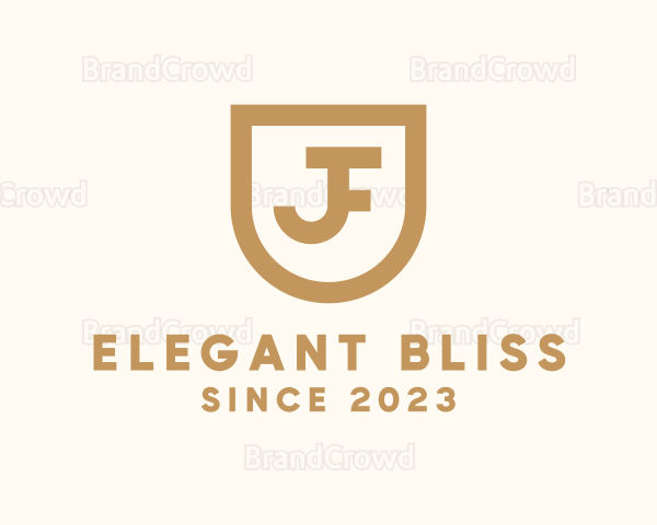 Elegant Shield Banner Letter JF Logo