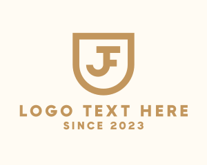 Defense - Elegant Shield Banner Letter JF logo design