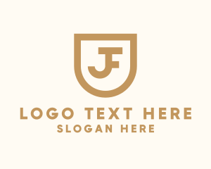 Elegant Shield Banner Letter JF Logo