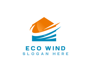 HVAC House Wind logo design