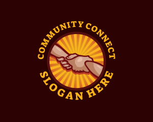 Community Hand Friendship logo design